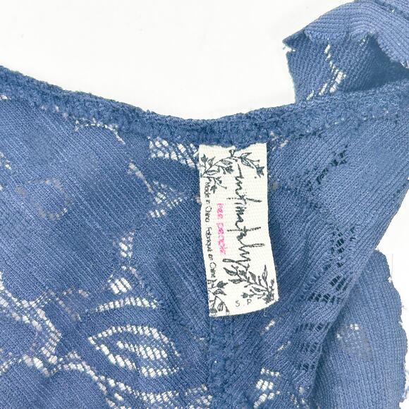 Free People Intimately Coquette Galloon Racerback Lace Bralette Crop Top Size S - Picture 3 of 4